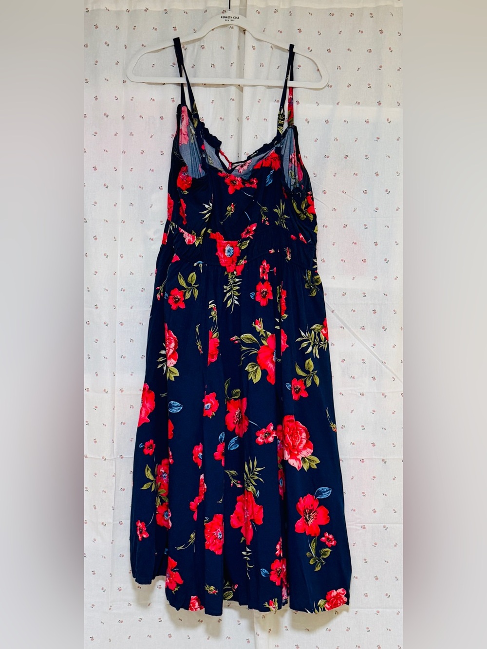 Torrid Navy Midi Dress with Red Floral Print Size 2X - Picture 2 of 6